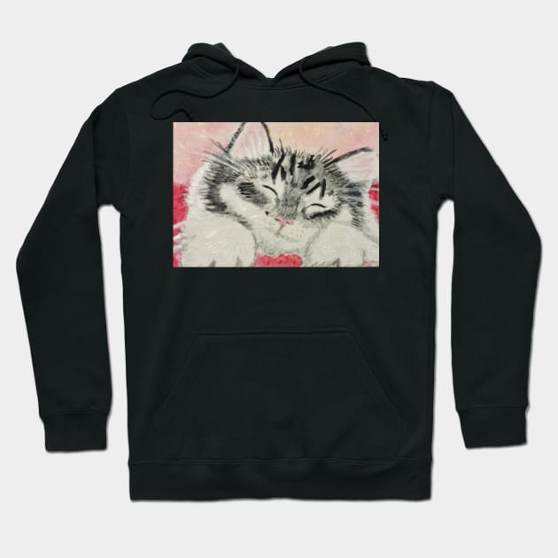 Cute sleeping kitten art Hoodie by SamsArtworks